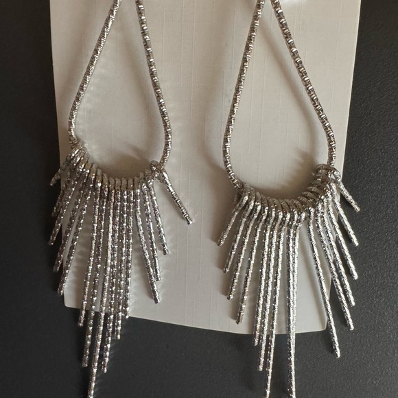 Statement Fringe Metal Earrings (clip-on)
(New) - Picture 4 of 7